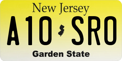 NJ license plate A10SRO