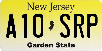 NJ license plate A10SRP