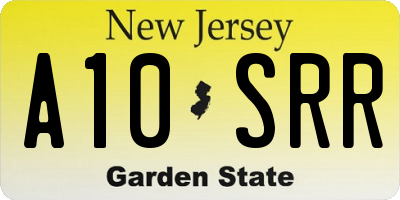 NJ license plate A10SRR