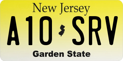 NJ license plate A10SRV