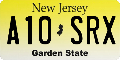 NJ license plate A10SRX