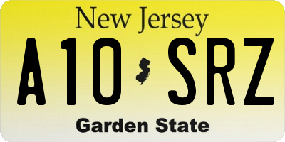 NJ license plate A10SRZ