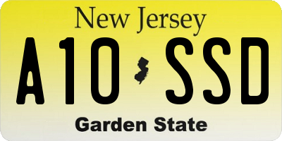 NJ license plate A10SSD