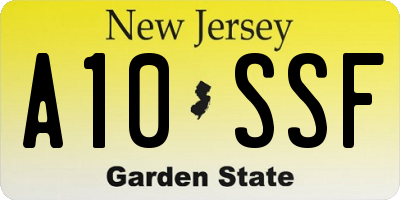 NJ license plate A10SSF