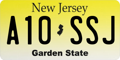 NJ license plate A10SSJ