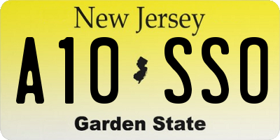 NJ license plate A10SSO