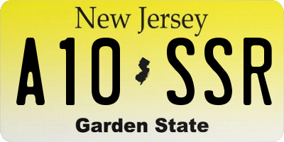 NJ license plate A10SSR