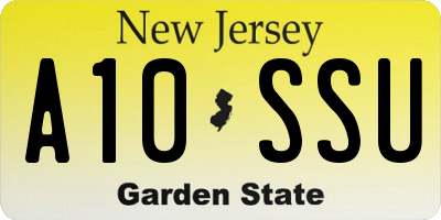 NJ license plate A10SSU