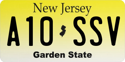 NJ license plate A10SSV