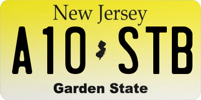 NJ license plate A10STB