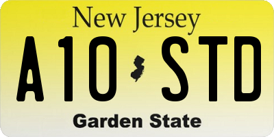 NJ license plate A10STD