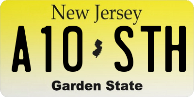 NJ license plate A10STH