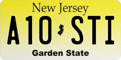 NJ license plate A10STI