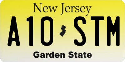 NJ license plate A10STM