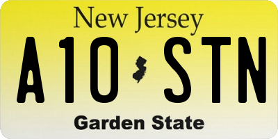 NJ license plate A10STN