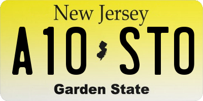 NJ license plate A10STO