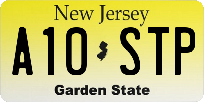 NJ license plate A10STP