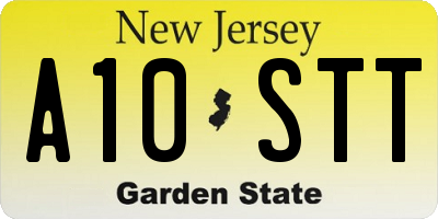 NJ license plate A10STT