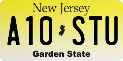 NJ license plate A10STU