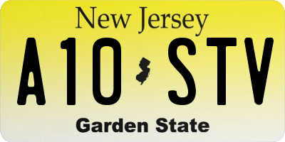 NJ license plate A10STV