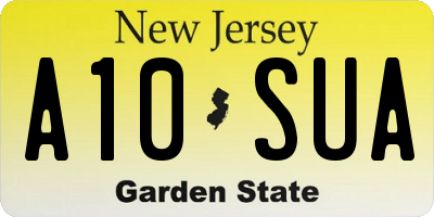 NJ license plate A10SUA