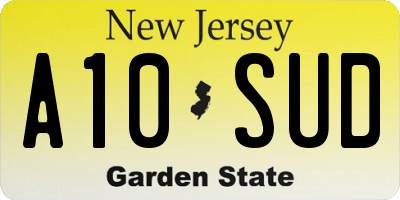 NJ license plate A10SUD