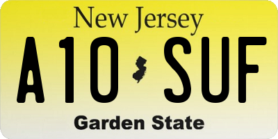 NJ license plate A10SUF