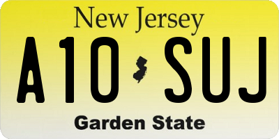 NJ license plate A10SUJ