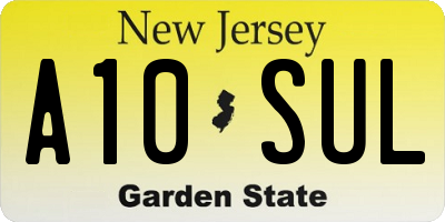 NJ license plate A10SUL