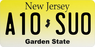 NJ license plate A10SUO