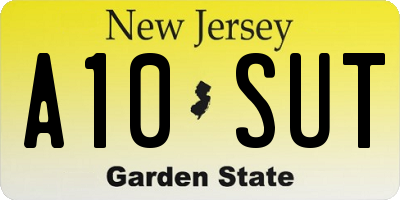 NJ license plate A10SUT