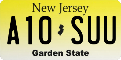 NJ license plate A10SUU