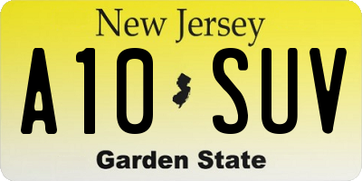 NJ license plate A10SUV