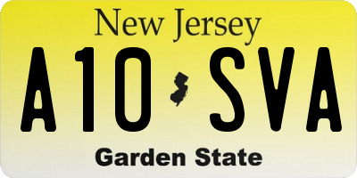 NJ license plate A10SVA