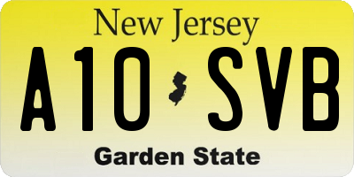 NJ license plate A10SVB