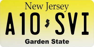 NJ license plate A10SVI