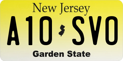 NJ license plate A10SVO