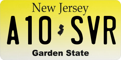 NJ license plate A10SVR