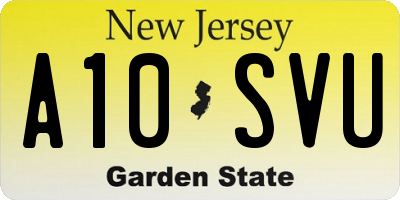 NJ license plate A10SVU