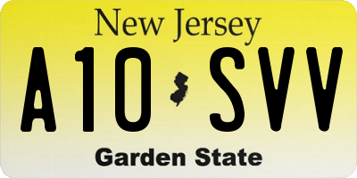 NJ license plate A10SVV