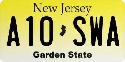 NJ license plate A10SWA