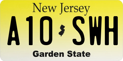 NJ license plate A10SWH