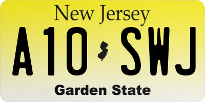 NJ license plate A10SWJ