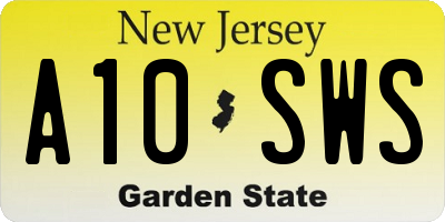 NJ license plate A10SWS