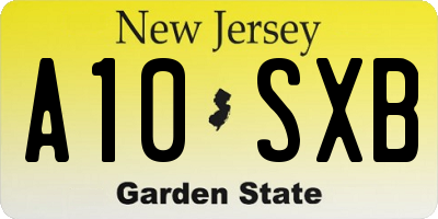 NJ license plate A10SXB