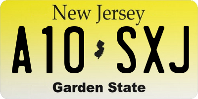 NJ license plate A10SXJ