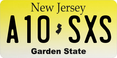 NJ license plate A10SXS