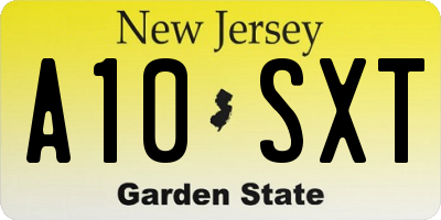 NJ license plate A10SXT