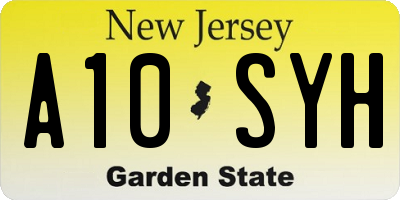 NJ license plate A10SYH