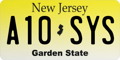 NJ license plate A10SYS